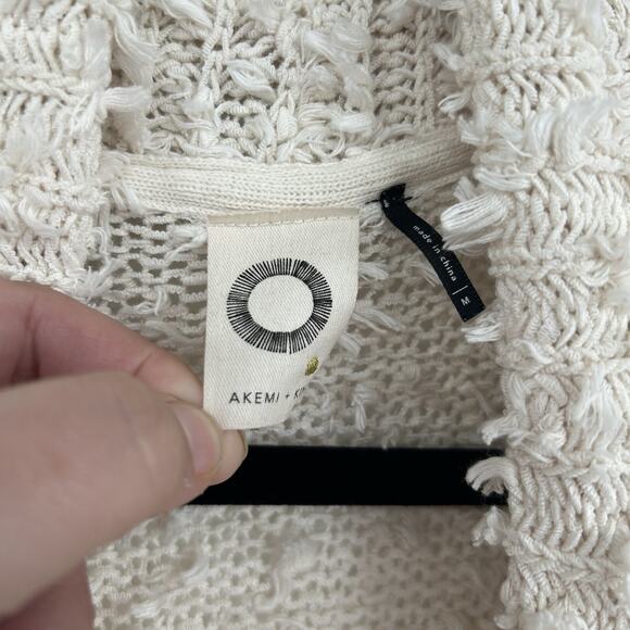 Akemi + Kin Anthropologie Cream Bernadette Open Cardigan Size Medium M - Picture 3 of 6